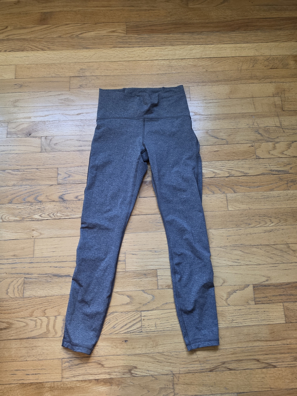 Lululemon Athletic Leggings Charcoal Grey With Mess Panels